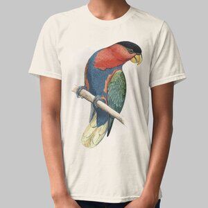 Black-capped Lory Vintage Parrot Print Short Sleeve Graphic Tee T-shirt S M L XL